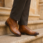 Bottines en Cuir Homme Ravel – Boots à Lacets et Zip Latéral, Bout Large et Semelle Antidérapante
