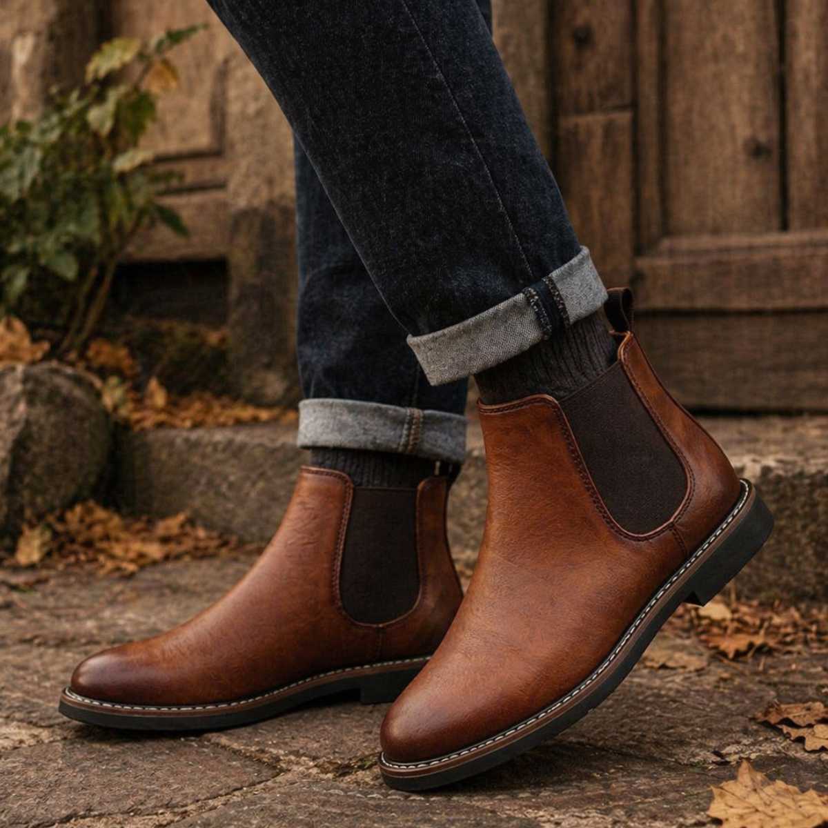 Bottines à Élastiques en Cuir Homme Vincennes – Boots Intemporelles Faciles à Enfiler, Semelle Caoutchouc
