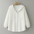 Sweat à Capuche Boutonné en Coton Léger Biarritz – Hoodie Fin et Respirant Anti-Soleil