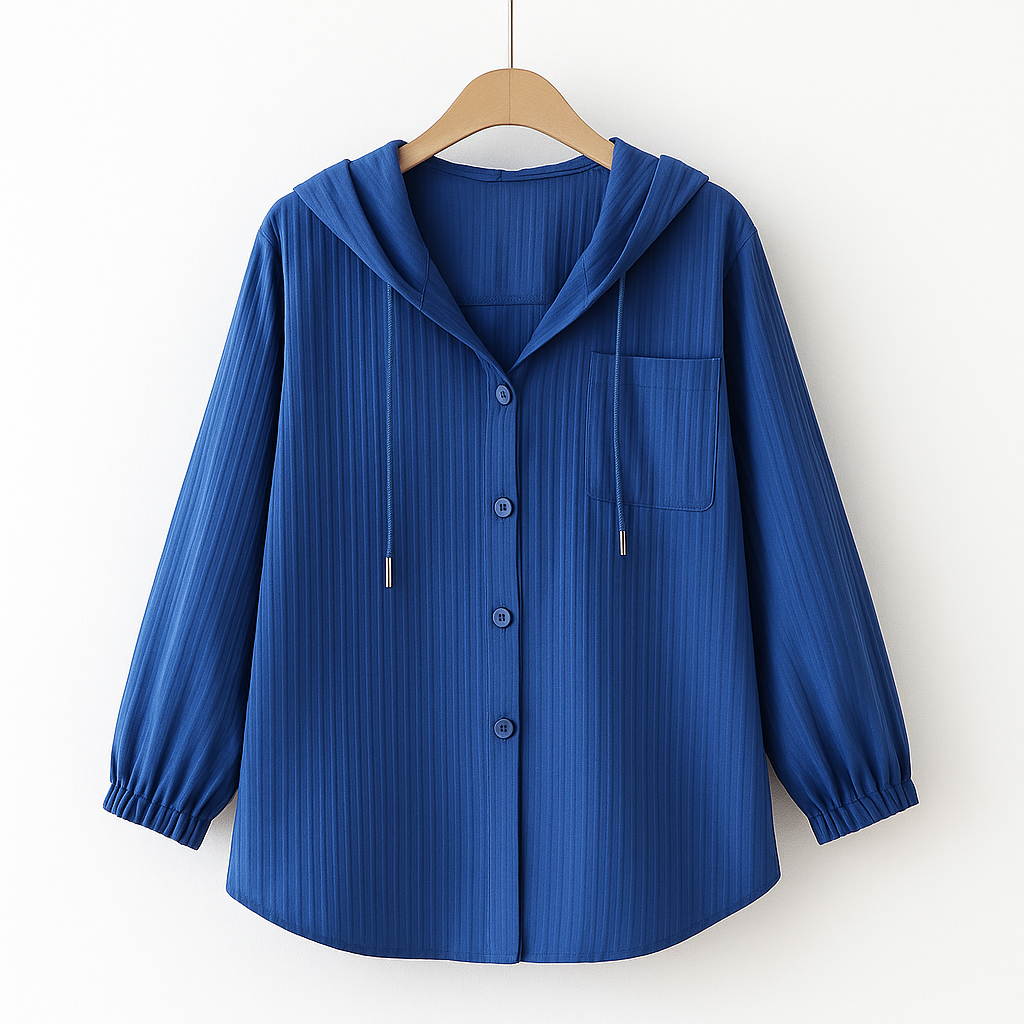 Sweat à Capuche Boutonné en Coton Léger Biarritz – Hoodie Fin et Respirant Anti-Soleil