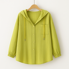 Sweat à Capuche Boutonné en Coton Léger Biarritz – Hoodie Fin et Respirant Anti-Soleil