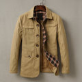 Manteau en Laine Mérinos Homme Bourgogne – Pardessus Boutonné à Col Doux et Finitions Tartan