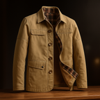 Manteau en Laine Mérinos Homme Bourgogne – Pardessus Boutonné à Col Doux et Finitions Tartan