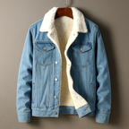 Veste en Jean Doublée Sherpa Homme Clamart – Veste Denim Chaude à Col Mouton Vintage