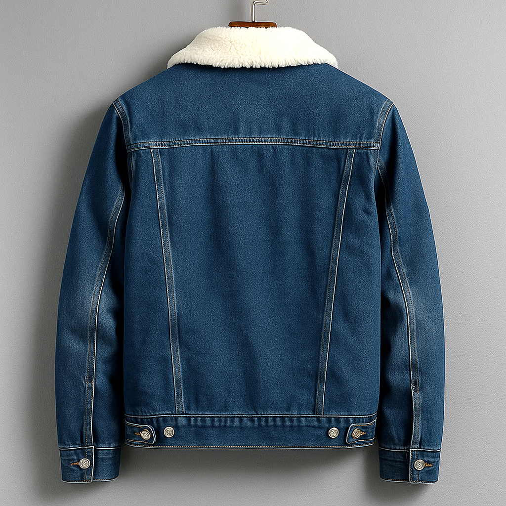 Veste en Jean Doublée Sherpa Homme Clamart – Veste Denim Chaude à Col Mouton Vintage