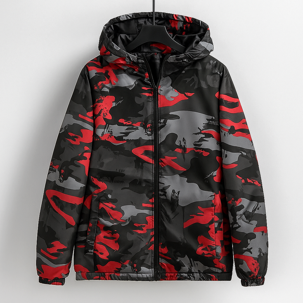 Manteau Camouflage Homme Florac – Doudoune à Capuche Matelassée Motif Camouflage Rétro