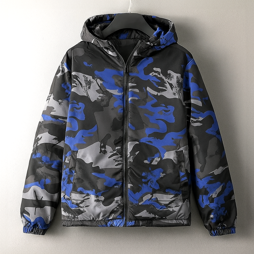 Manteau Camouflage Homme Florac – Doudoune à Capuche Matelassée Motif Camouflage Rétro