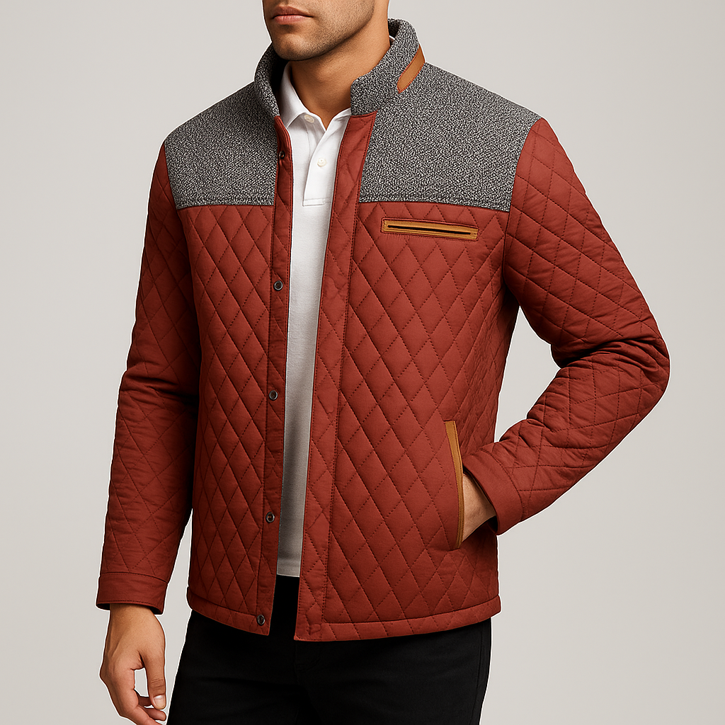 Veste Matelassée Homme Normandie – Veste Légère Matelassée à Épaulettes et Pressions Cachées