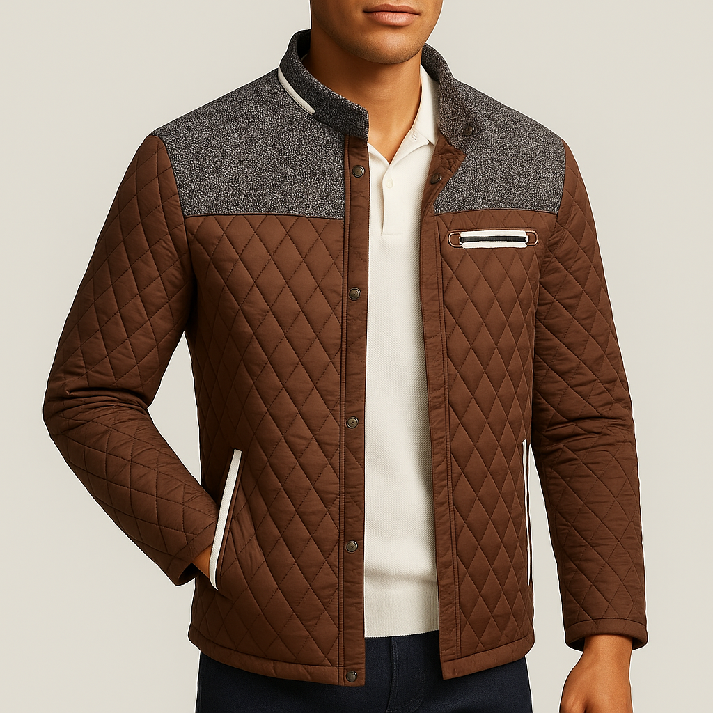 Veste Matelassée Homme Normandie – Veste Légère Matelassée à Épaulettes et Pressions Cachées