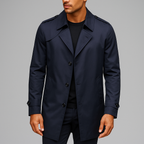 Pardessus Homme Duras – Manteau Mi-Long Ajusté à Épaulettes et Boutonnage Trois Boutons