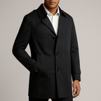 Pardessus Homme Duras – Manteau Mi-Long Ajusté à Épaulettes et Boutonnage Trois Boutons