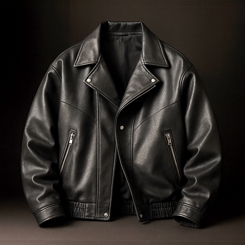 Blouson Aviateur en Cuir Vintage Homme Tarbes – Bomber Cuir Brut Zippé à 3 Poches