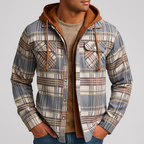 Veste à Capuche en Flanelle Homme Vosges – Surchemise Bûcheron Doublée Zippée à Carreaux