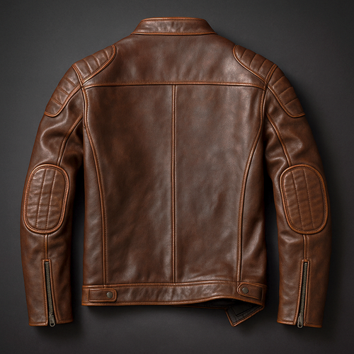 Blouson Motard en Cuir Vintage Homme Bastien – Veste Cuir Patinée Zippée, Doublure Coton Respirante