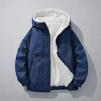 Manteau en Jean à Capuche Homme Dieppe – Parka Denim Doublée Chaude, Capuche Ajustable