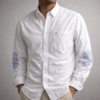 Chemise Vintage en Coton Homme Hennebont – Chemise 100 % Coton Manches Longues à Finitions Rétro