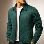 Veste en Daim Vintage Homme Lyon – Blouson Suède Léger à Doublure Lisse et Finition Côtelée