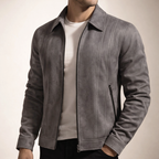 Veste en Daim Vintage Homme Lyon – Blouson Suède Léger à Doublure Lisse et Finition Côtelée