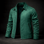 Veste en Daim Vintage Homme Lyon – Blouson Suède Léger à Doublure Lisse et Finition Côtelée