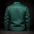 Veste en Daim Vintage Homme Lyon – Blouson Suède Léger à Doublure Lisse et Finition Côtelée