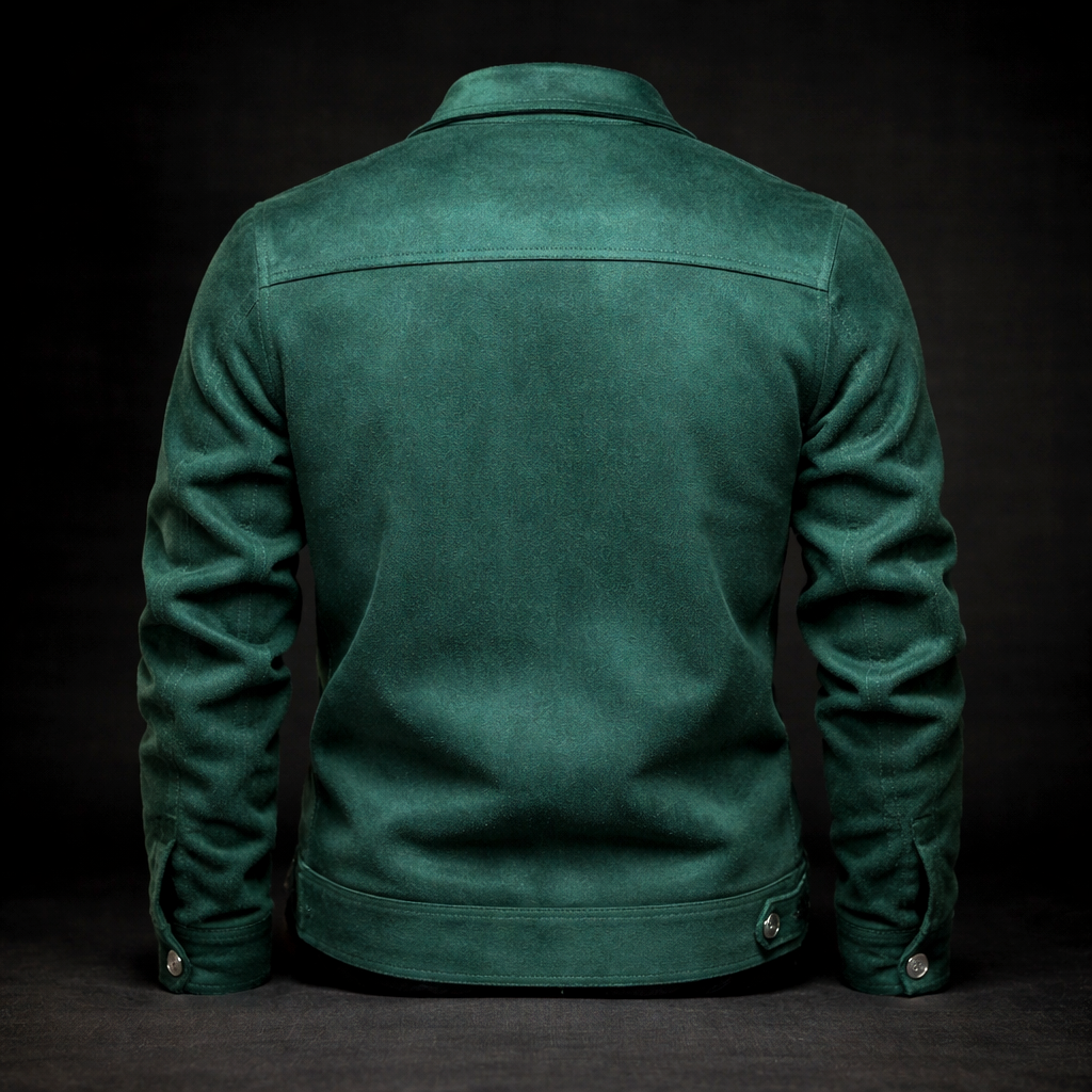 Veste en Daim Vintage Homme Lyon – Blouson Suède Léger à Doublure Lisse et Finition Côtelée