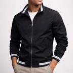 Veste de Terrain Homme Charente – Blouson Coupe-Vent Imperméable Zippé à Bandes Rétro