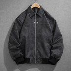Veste en Daim Italien Homme Bruno – Blouson Suède Zippé Rétro Léger et Extensible