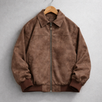Veste en Daim Italien Homme Bruno – Blouson Suède Zippé Rétro Léger et Extensible