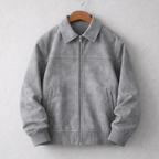 Veste en Daim Italien Homme Bruno – Blouson Suède Zippé Rétro Léger et Extensible