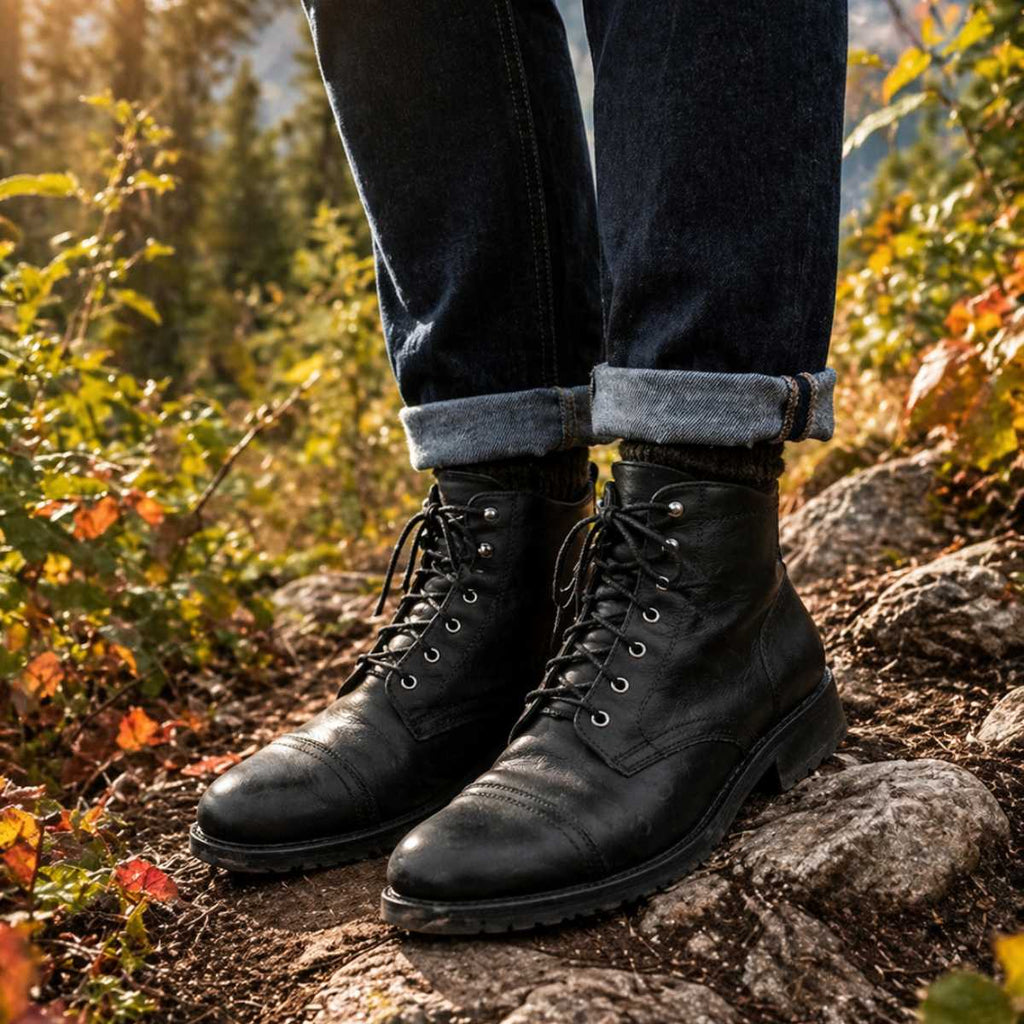 Bottes en Cuir Homme Auvergne – Boots Robustes Classiques Confortables pour Tous les Jours