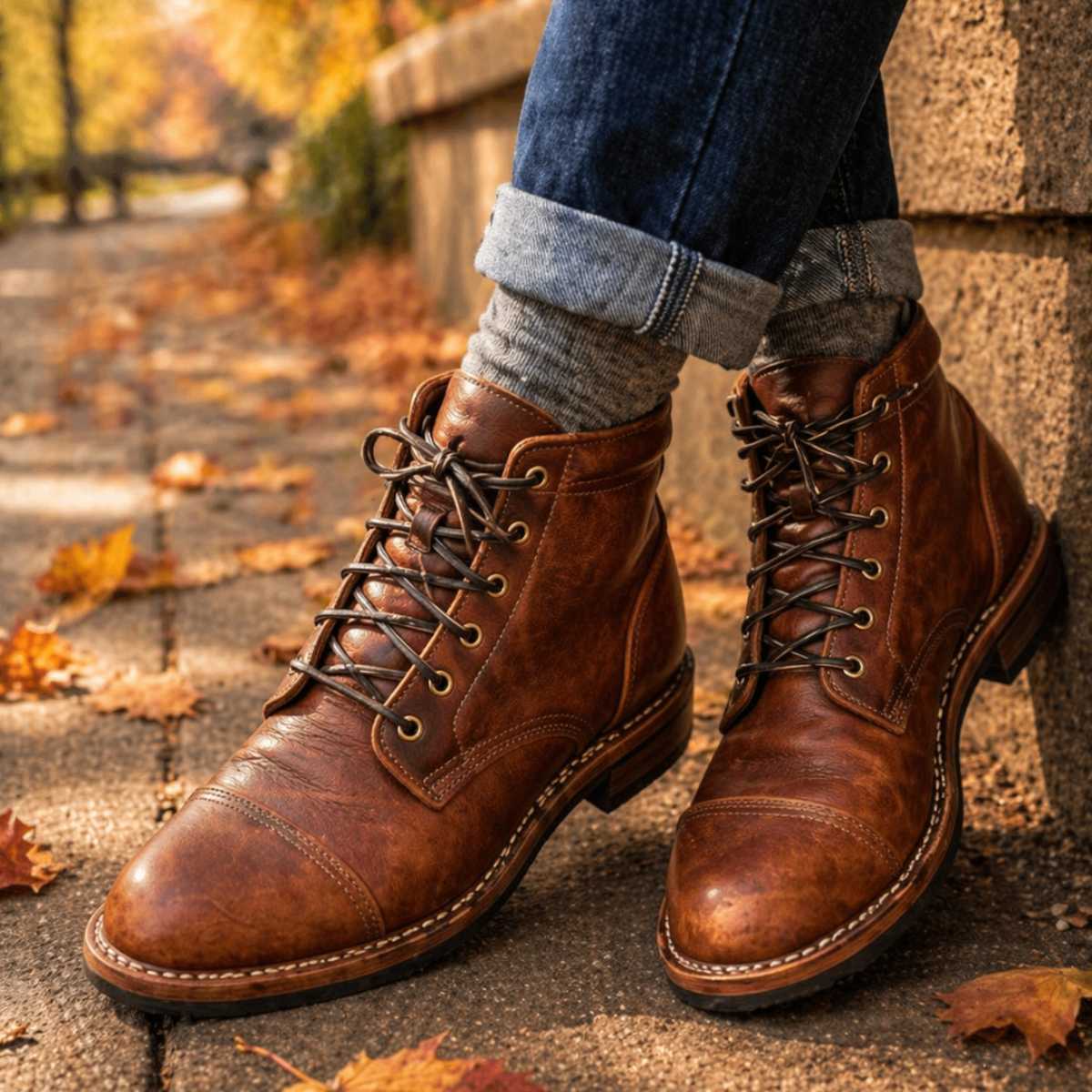 Bottes en Cuir Homme Auvergne – Boots Robustes Classiques Confortables pour Tous les Jours