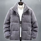 Manteau en Velours Côtelé Homme Chambord – Veste Épaisse Zippée Doublée avec Cordon Ajustable