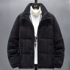 Manteau en Velours Côtelé Homme Chambord – Veste Épaisse Zippée Doublée avec Cordon Ajustable