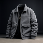 Veste en Velours Côtelé Homme Carnac – Veste Trucker Zippée Multi-Poches Style Rétro