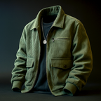 Veste en Velours Côtelé Homme Carnac – Veste Trucker Zippée Multi-Poches Style Rétro