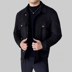 Veste en Cuir Grainé Homme Cambon – Blouson Cuir Boutonné Vintage à Poches à Rabat