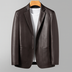 Blazer en Cuir Pleine Fleur Homme Montaigne – Veste Cuir Habillée à Deux Boutons