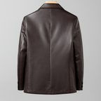Blazer en Cuir Pleine Fleur Homme Montaigne – Veste Cuir Habillée à Deux Boutons