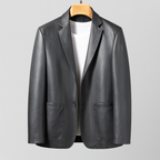 Blazer en Cuir Pleine Fleur Homme Montaigne – Veste Cuir Habillée à Deux Boutons