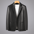 Blazer en Cuir Pleine Fleur Homme Montaigne – Veste Cuir Habillée à Deux Boutons