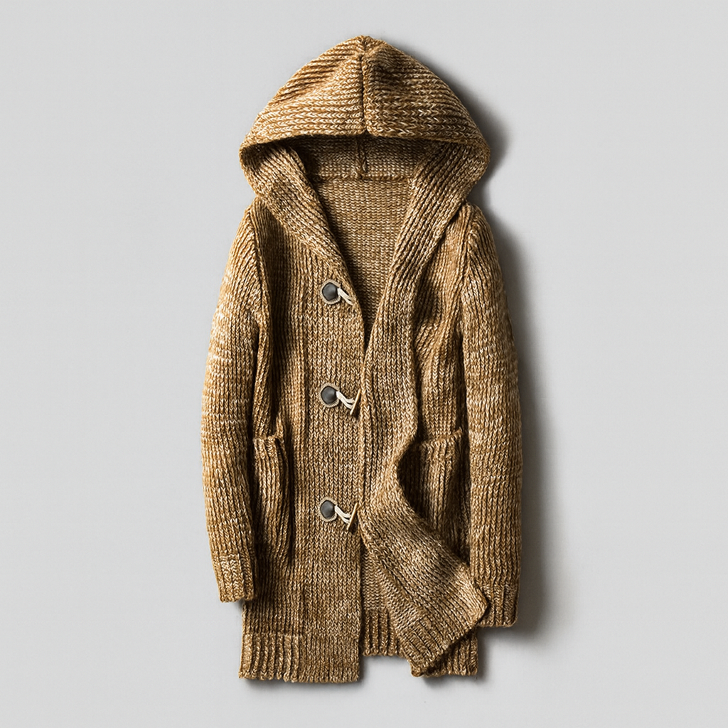 Sweat à Capuche en Maille de Laine Homme Morzine – Gilet à Capuche Oversize à Brandebourgs