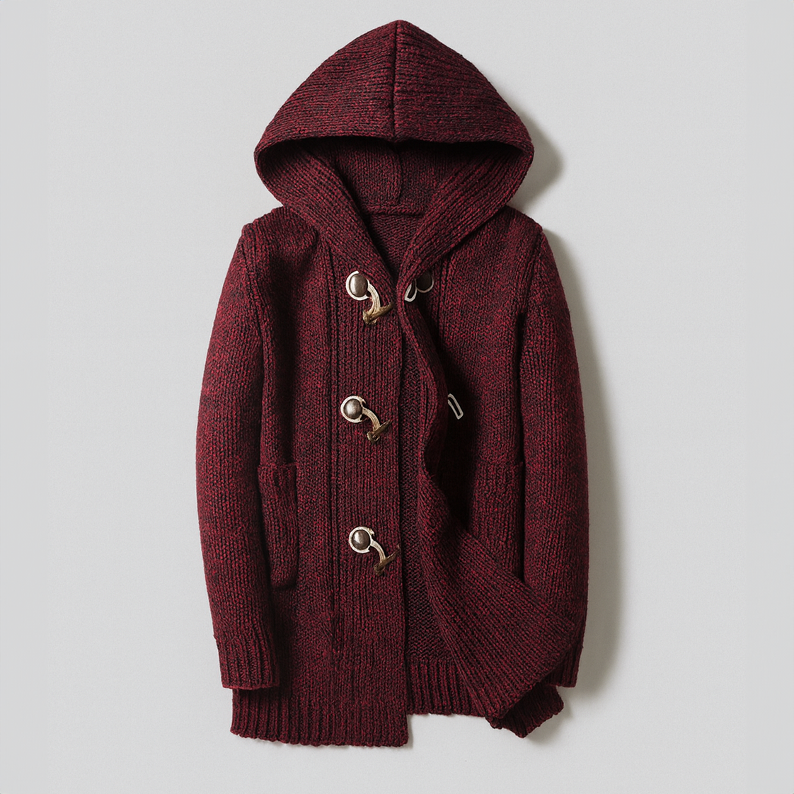 Sweat à Capuche en Maille de Laine Homme Morzine – Gilet à Capuche Oversize à Brandebourgs