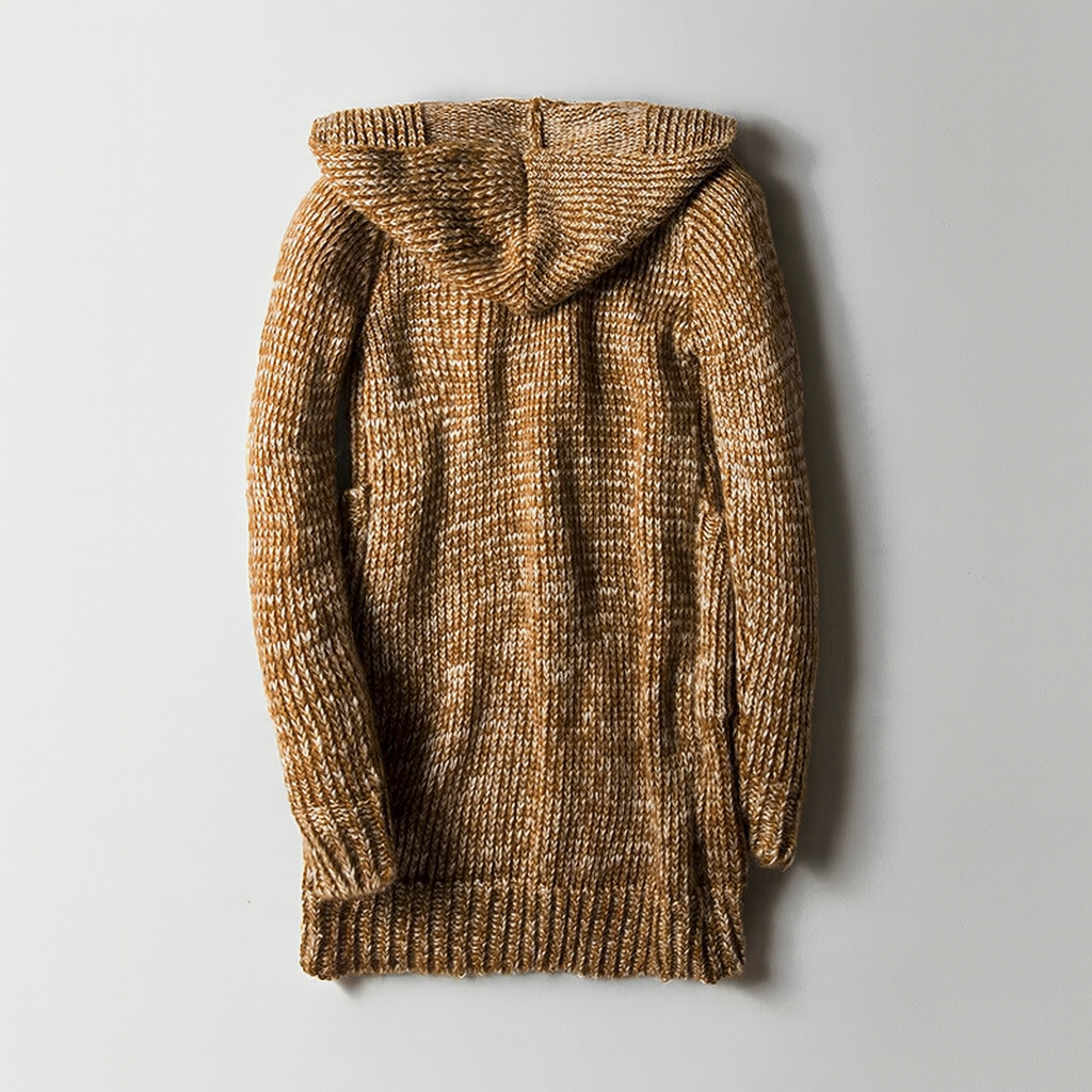 Sweat à Capuche en Maille de Laine Homme Morzine – Gilet à Capuche Oversize à Brandebourgs