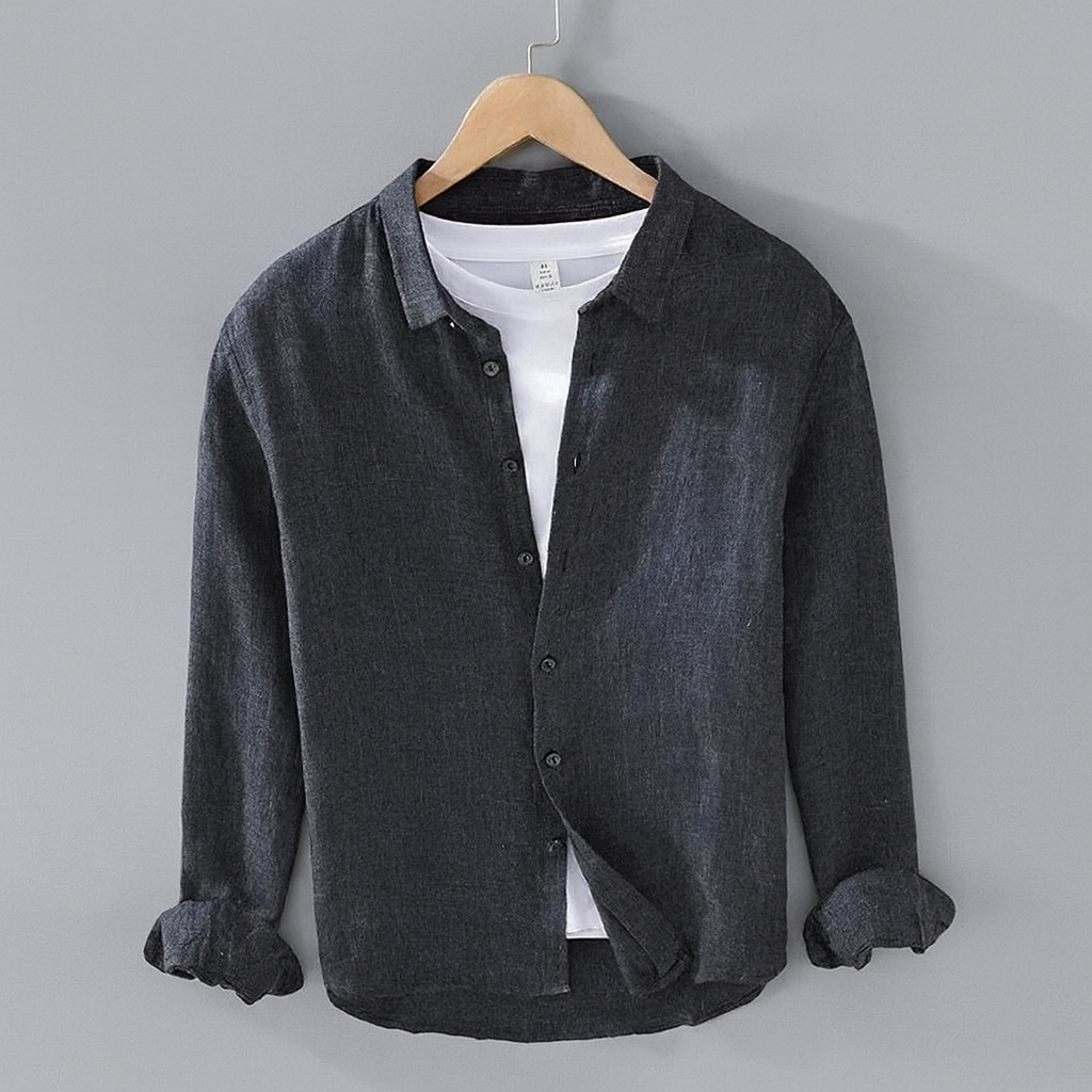 Chemise en Lin Homme Calvi – Chemise 100 % Lin Manches Longues, Légère et Respirante
