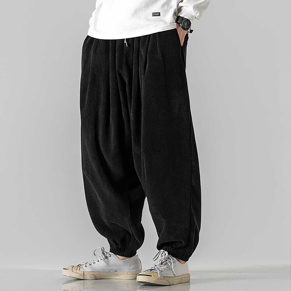 Pantalon Jogging en Velours Côtelé Homme – Jogger Coupe Décontractée Ultra-Doux à Cordon