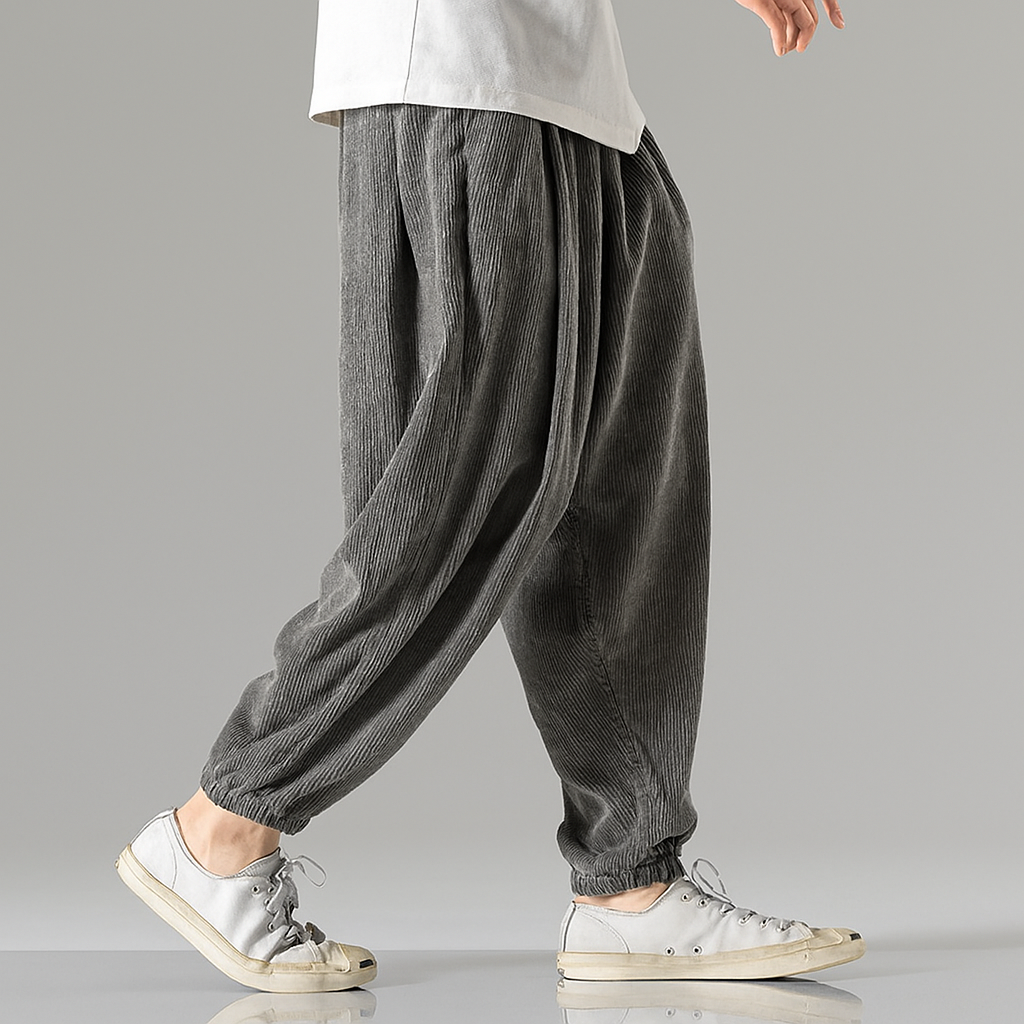 Pantalon Jogging en Velours Côtelé Homme – Jogger Coupe Décontractée Ultra-Doux à Cordon