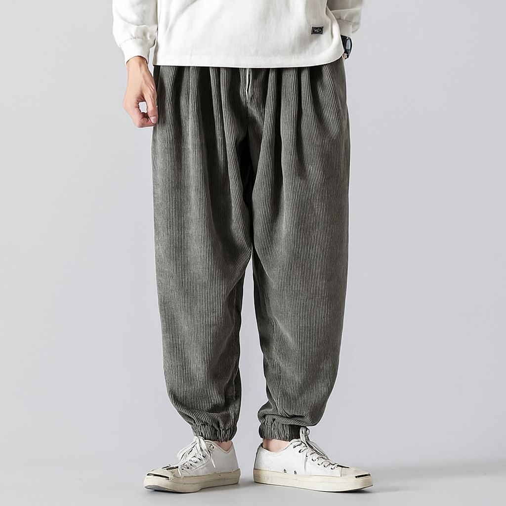 Pantalon Jogging en Velours Côtelé Homme – Jogger Coupe Décontractée Ultra-Doux à Cordon