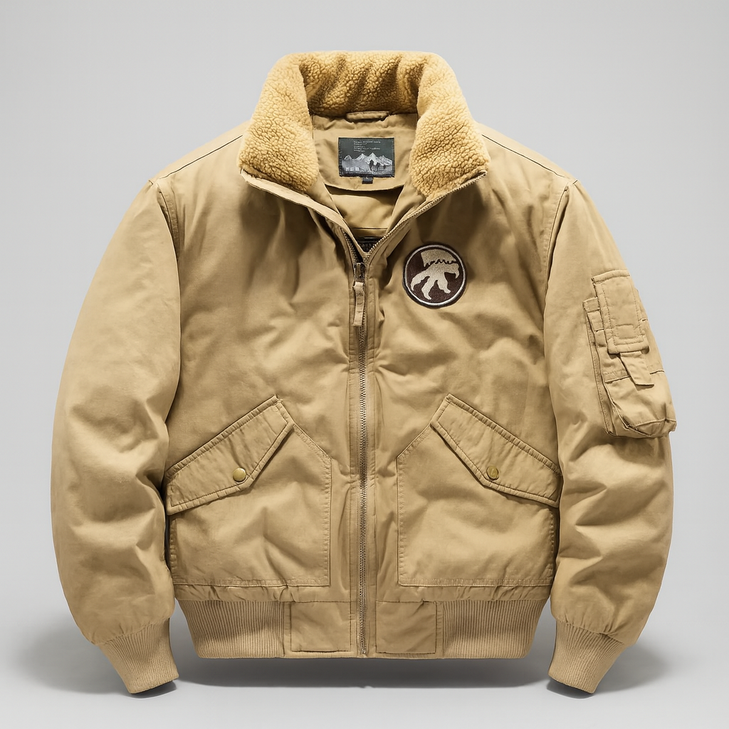 Manteau Doublé Homme Charles – Veste Chaude Isolante en Coton Stretch à Zip
