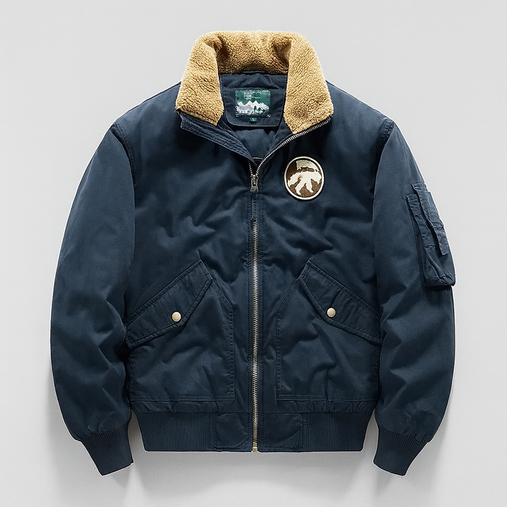 Manteau Doublé Homme Charles – Veste Chaude Isolante en Coton Stretch à Zip
