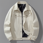 Veste en Daim Homme Orléans – Blouson Suède Structuré à Pressions et Poches Poitrine